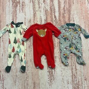 Festive Christmas Kids One Piece Set - Red, Cream, Gray